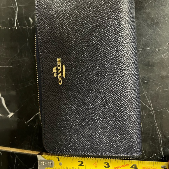 Navy Blue Coach Wristlet with Phone Pocket - Picture 4 of 5